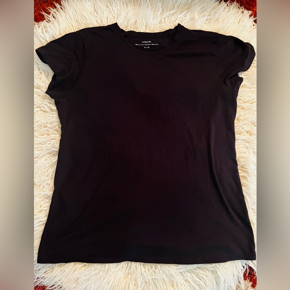 Vince Black Crewneck Short Sleeve Tee